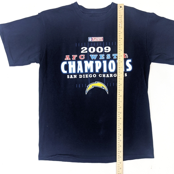 San Diego Chargers 2009 Playoffs Champions Tee Shirt Graphic T Mens M NFL Blue - Picture 5 of 9